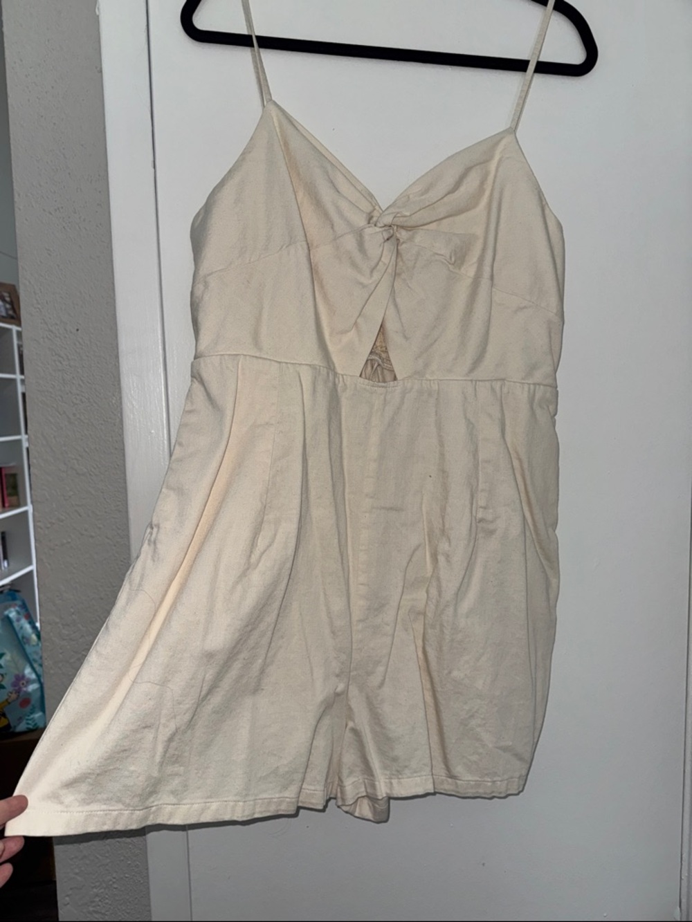 Cream Spaghetti Strap Romper